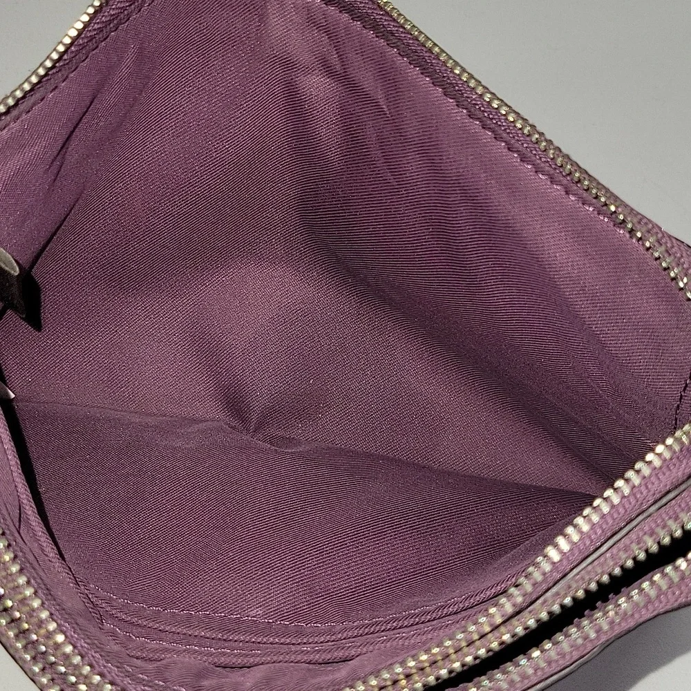 Coach Purple Pebble Leather Wristlet Clutch Bag F87587